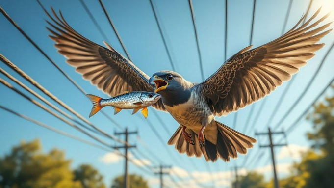 Птица с рыбой / Изображение сгенерировано YandexGPT 5 Pro / amic.ru