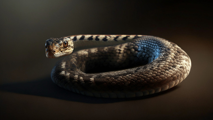 Змея / Изображение сгенерировано ИИ FusionBrain.AI от Sber AI / amic.ru