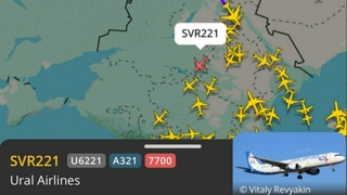 Самолет "Уральских авиалиний" / Baza со ссылкой на сервис Flightradar