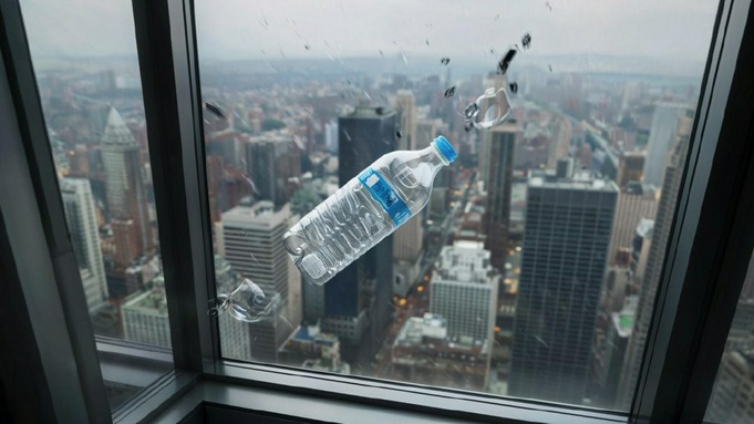 Бутылка летит из окна / Изображение сгенерировано ИИ Kandinsky / amic.ru