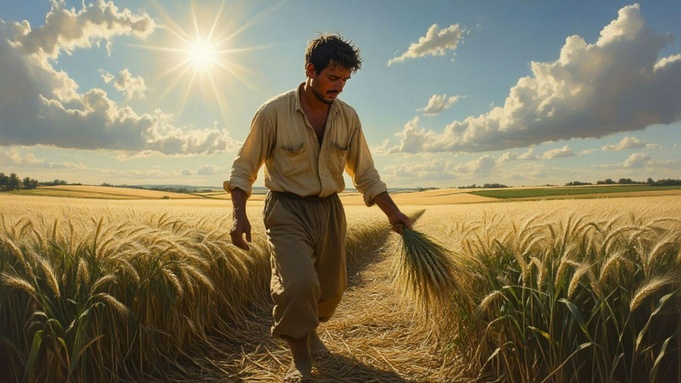 Фермер в поле / Изображение сгенерировано YandexGPT 5 Pro / amic.ru