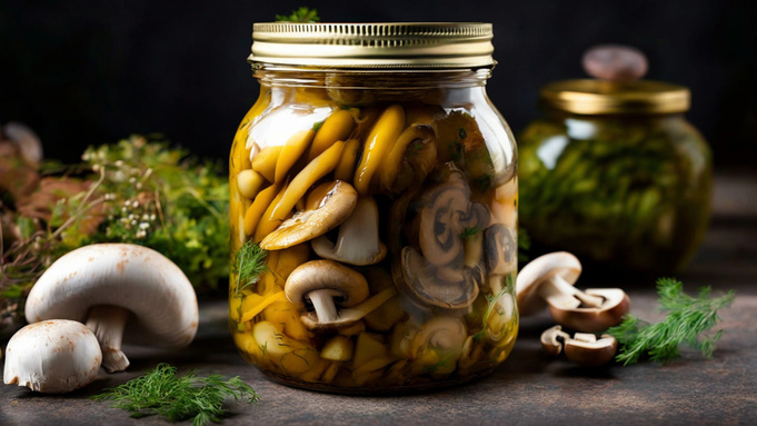 Маринованные грибочки / Изображение сгенерировано ИИ FusionBrain.AI от Sber AI / amic.ru