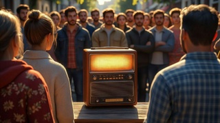 Люди слушают радио / Изображение сгенерировано YandexGPT 5 Pro / amic.ru