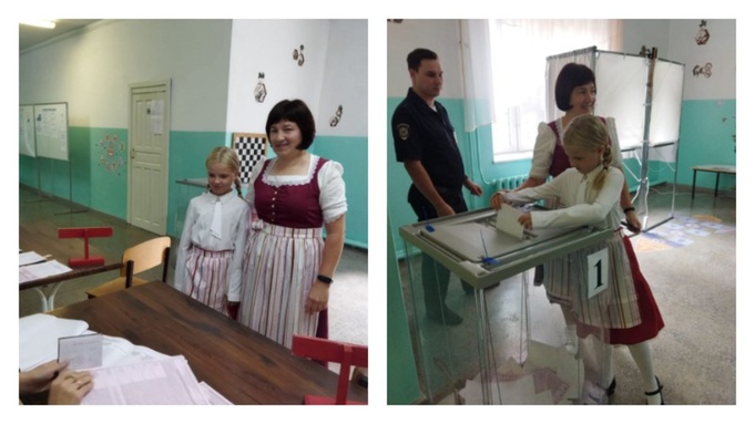 Избиратели пришли на участки в национальных костюмах / Фото: Избирком Алтайского края