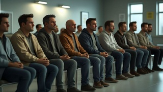 Мужчины в очереди / Изображение сгенерировано YandexGPT 5 Pro / amic.ru