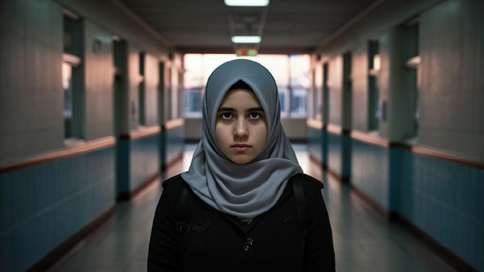 Девочка в хиджабе / Изображение сгенерировано ИИ Kandinsky / amic.ru