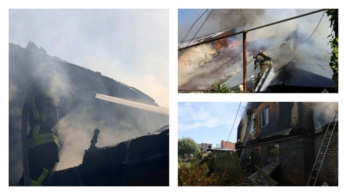 Пожар на улице Севастопольской / Источник фото: МЧС Алтайского края