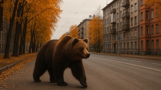 Медведь в городе / Изображение сгенерировано ИИ ChatGPT / amic.ru