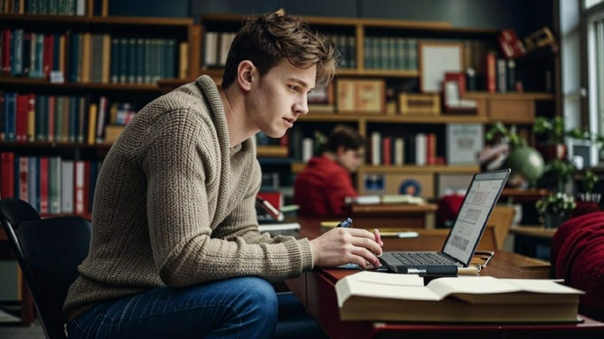 Студент и ноутбук / Фото: Kandisky  