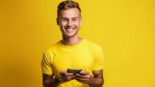 Молодой человек. Смартфон / Изображение сгенерировано FusionBrain.AI / amic.ru