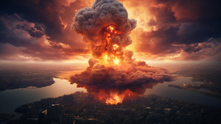 Взрыв, ударная волна / Сгенерировано ИИ Midjourney / amic.ru