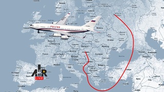 Воздушный маршрут самолета с российским президентом / Фото: AIRLIVE