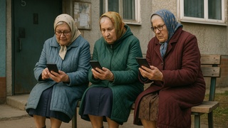 Пенсионеры со смартфонами / Изображение сгенерировано ИИ ChatGPT / amic.ru