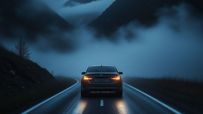 Автомобиль в темноте / Изображение сгенерировано YandexGPT 5 Pro / amic.ru