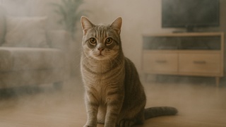 Кошка в дыму / Изображение сгенерировано ИИ ChatGPT / amic.ru