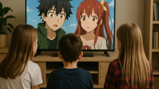 Дети смотрят аниме / Изображение сгенерировано ИИ ChatGPT / amic.ru