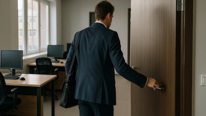 Конец рабочего дня / Работа / Изображение сгенерировано ИИ ChatGPT / amic.ru