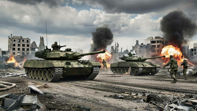 Боевые действия / Изображение сгенерировано нейросетью GigaChat / amic.ru