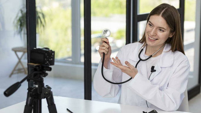 Девушка-медик. Съемка / Фото: freepik