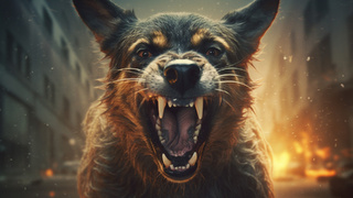 Злая собака, бешенство/Сгенерировано Midjourney / amic.ru