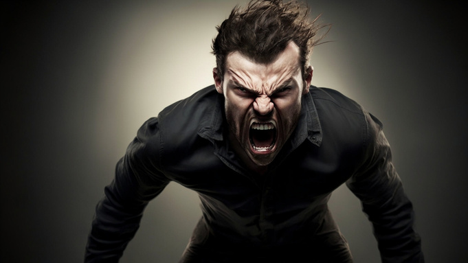 Агрессивный человек / Изображение сгенерировано ИИ FusionBrain.AI от Sber AI / amic.ru