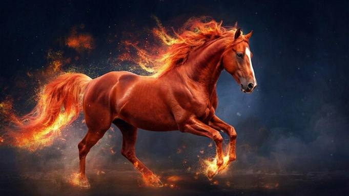 Огненная лошадь / Изображение сгенерировано нейросетью GigaChat / amic.ru