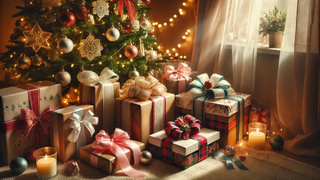 Новый год. Елка. Подарки / Изображение сгенерировано нейросетью DALL-E