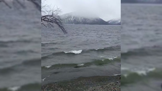 Зимний шторм на Телецком озере / Кадр из видео: Алтайский биосферный заповедник