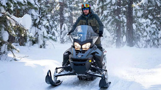 Снегоход в зимнем лесу / Изображение сгенерировано нейросетью 