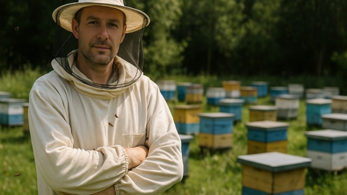 Пчеловод / Пчелы / Мед / Изображение сгенерировано ИИ ChatGPT / amic.ru