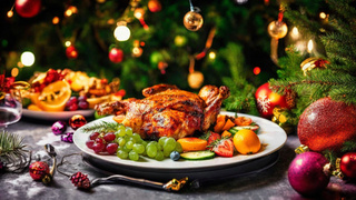 Новогодний стол / Изображение сгенерировано ИИ FusionBrain.AI от Sber AI / amic.ru