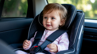 Ребенок в автокресле / Изображение сгенерировано нейросетью "Шедеврум"