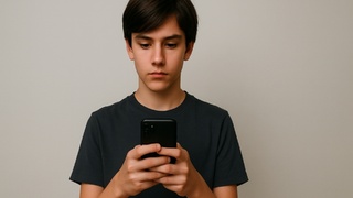 Ребенок со смартфоном / Смартфон / Изображение сгенерировано ИИ ChatGPT / amic.ru