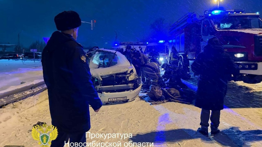 Место ДТП / Фото: прокуратура Новосибирской области