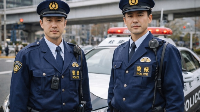 Японская полиция / Япония / Изображение сгенерировано ИИ ChatGPT / amic.ru