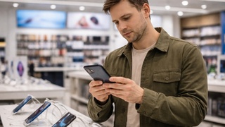 Магазин / Магазин техники / Смартфон / Изображение сгенерировано ИИ ChatGPT / amic.ru