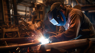 Сварщик, работа / Сгенерировано ИИ Midjourney / amic.ru
