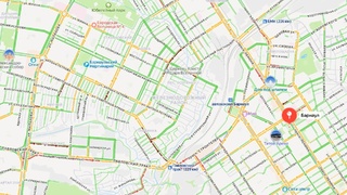 Восьмибалльные пробки в Барнауле / Скриншот с "Яндекс Карт"