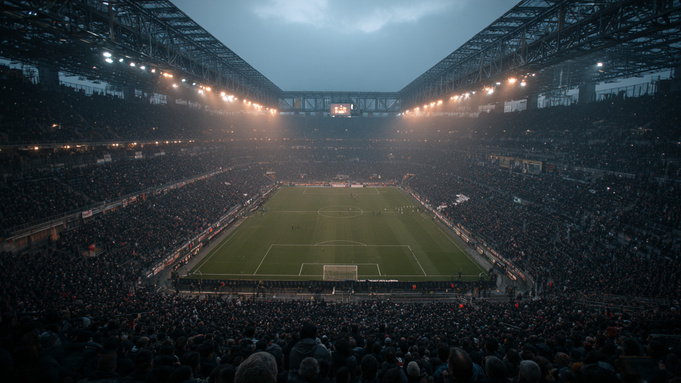 Футбольный стадион, матч / Сгенерировано ИИ Midjourney / amic.ru
