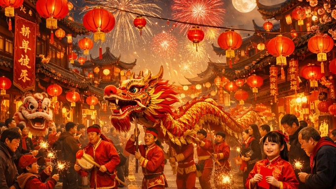 Китайский Новый год / Изображение сгенерировано нейросетью DALL-E amic.ru