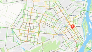 Восьмибалльные пробки в Барнауле / Скриншот с "Яндекс Карт"