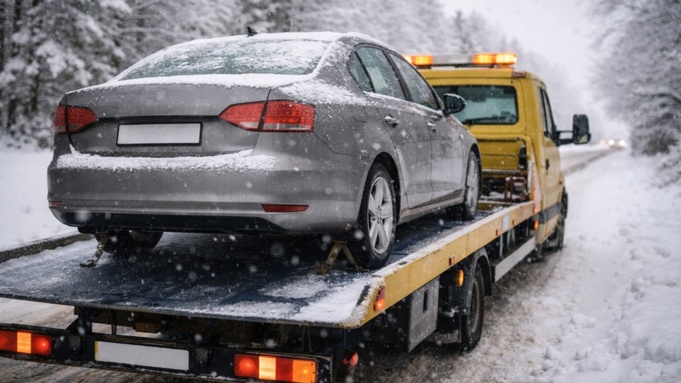 Эвакуатор / Автомобиль / Изображение сгенерировано ИИ ChatGPT / amic.ru 