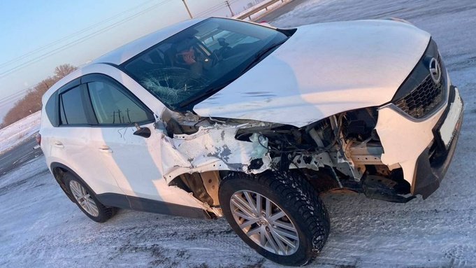 Место ДТП / Фото: телеграм-канал "Мой Алтай" / @this_is_Barnaul