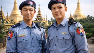 Полиция / Полицейские / Мьянма / Изображение сгенерировано ИИ ChatGPT / amic.ru