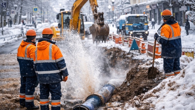 Водопровод / Нет воды / Авария / Изображение сгенерировано ИИ ChatGPT / amic.ru