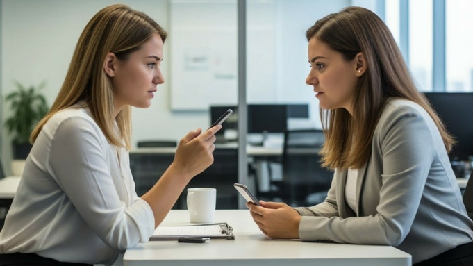 Девушки. Смартфон / Фото сгенерировано чатом GPT 
