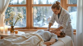 Белокуриха, массаж / Изображение сгенерировано в fotor.com