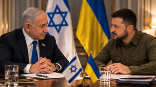 Биньямин Нетаньяху и Владимир Зеленский / Изображение сгенерировано ИИ ChatGPT / amic.ru