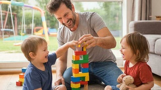 Отец, дети / Изображение сгенерировано GigaChat от Сбера / amic.ru