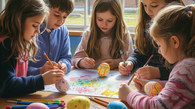 Пасха, роспись яиц / Изображение сгенерировано GigaChat от Сбера / amic.ru